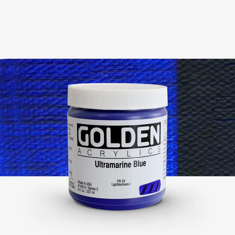 Golden Acrylique Heavy Body Peinture Acrylique 237 ml (8 oz) Bleu outremer Jusqu'à Épuisement Des Stocks