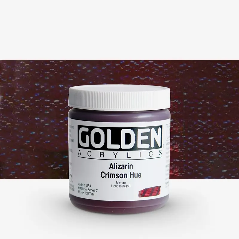 Bon Marché Golden Acrylique Heavy Body Peinture Acrylique 237 ml (8 oz) Cramoisi d’alizarine teinte