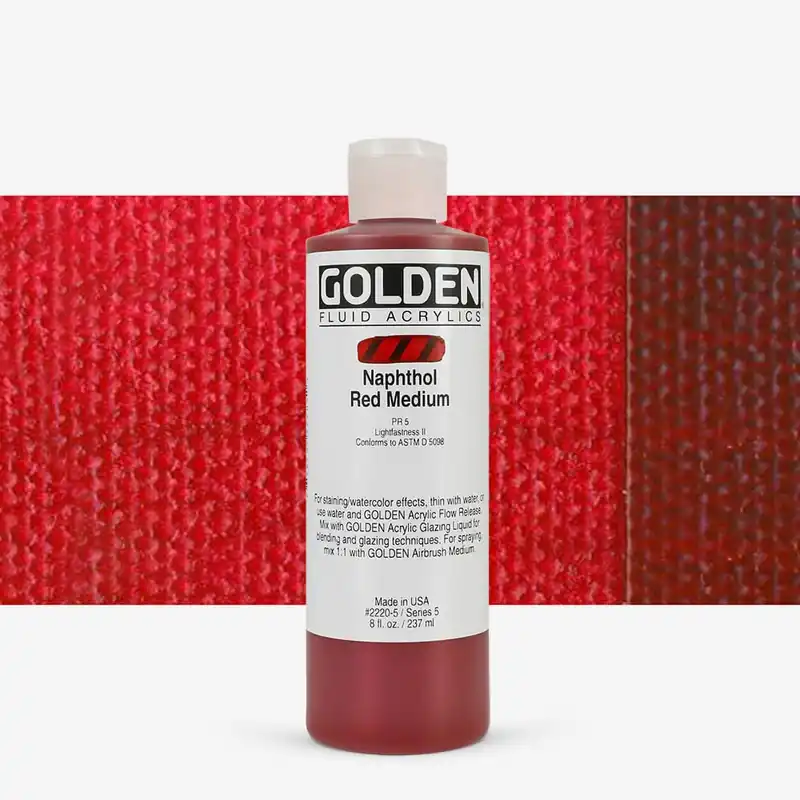 Golden Acrylique Fluide Peinture Acrylique 236 ml (8 oz) Rouge naphtol moyen Paiement Sécurisé