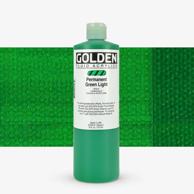 Meilleur Prix Golden Acrylique Fluide Peinture Acrylique 473 ml (16 oz) Vert permanent clair