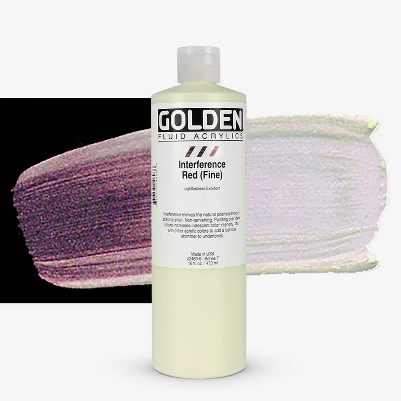 Soldes Golden Acrylique Fluide Peinture Acrylique 473 ml (16 oz) Interférence rouge (fine)