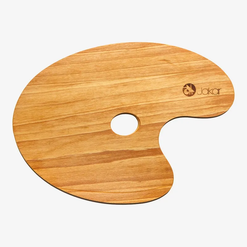 Jakar palette ovale en noyer vernie 24 x 35 cm Petit Prix