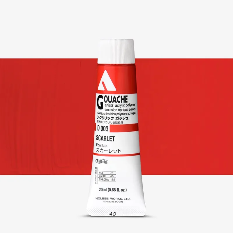 Holbein Gouache Acrylique 20ml Écarlate Prix Choc