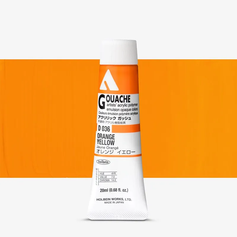 Holbein Gouache Acrylique 20ml Jaune orangé Promotion