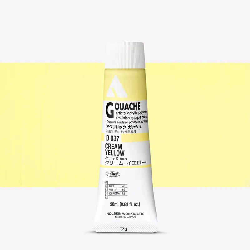 Holbein Gouache Acrylique 20ml Jaune crème Satisfait Ou Remboursé