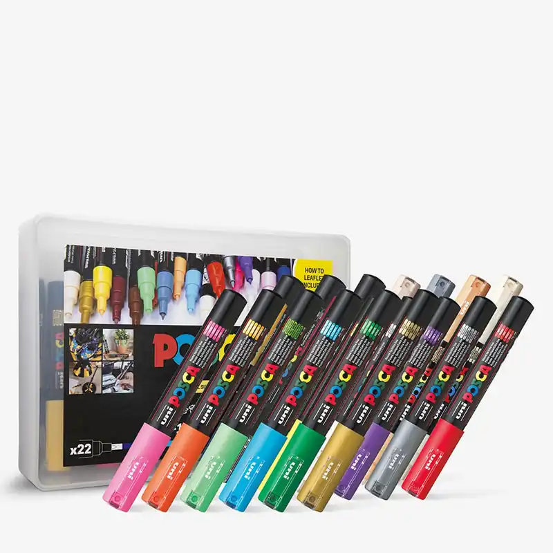 Uni Posca Marqueur PC-1M Extra-Fine Pin Tip 0.7mm Lot de 22 Couleurs Assorties Remise