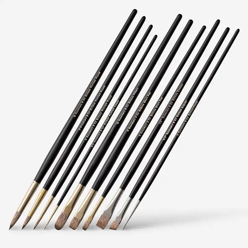 Promotion Rosemary & Co pinceaux pour huile et acrylique set de 10