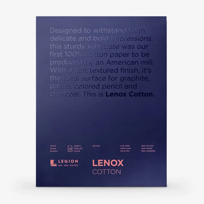 Lenox 100 Bloc Papier Art de Qualité 250gsm 28x35cm Blanc Certifié
