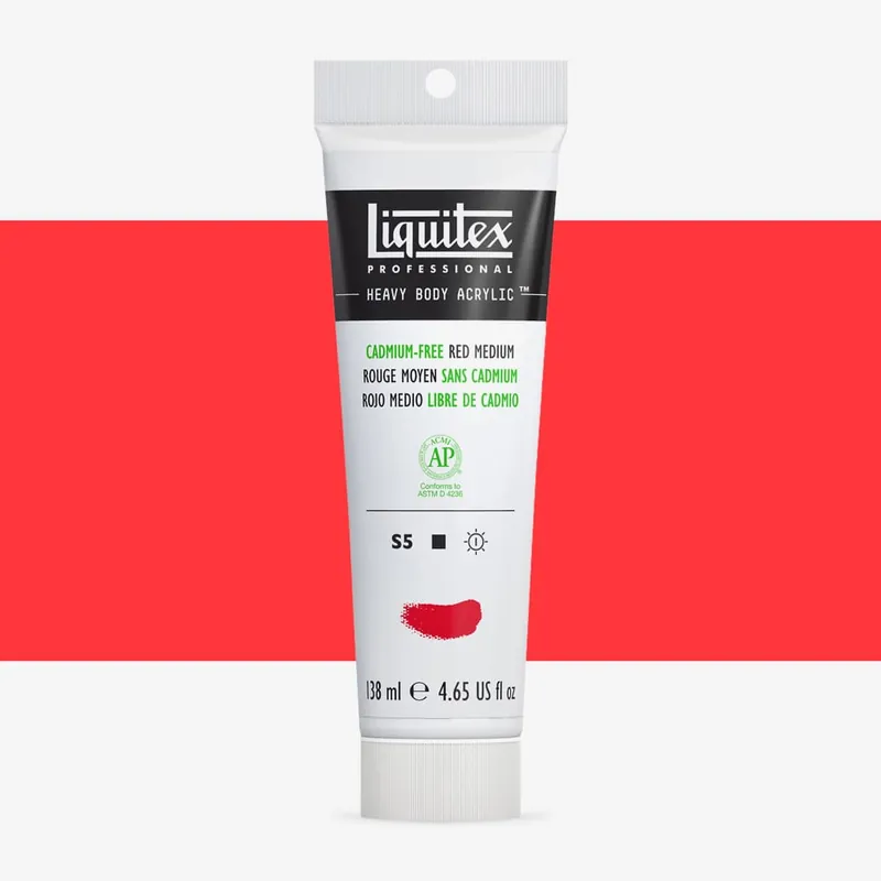 Liquitex Professional peinture acrylique Heavy Body 138 ml rouge moyen sans cadmium Jusqu&rsquo;à Épuisement Des Stocks