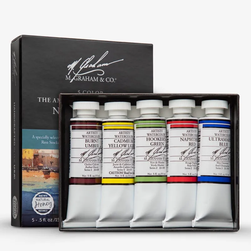 M. Graham peinture aquarelle pour artistes 15 ml set New England (5 couleurs) Livraison Express