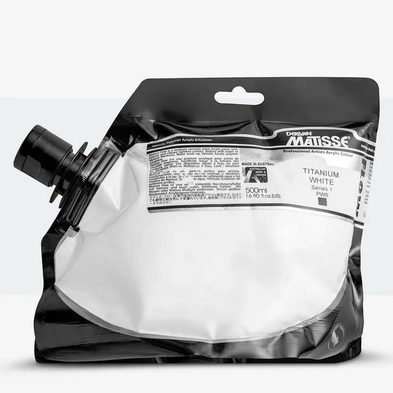 Derivan Matisse Flow Peinture Acrylique 500ml Titanium White Acheter Direct