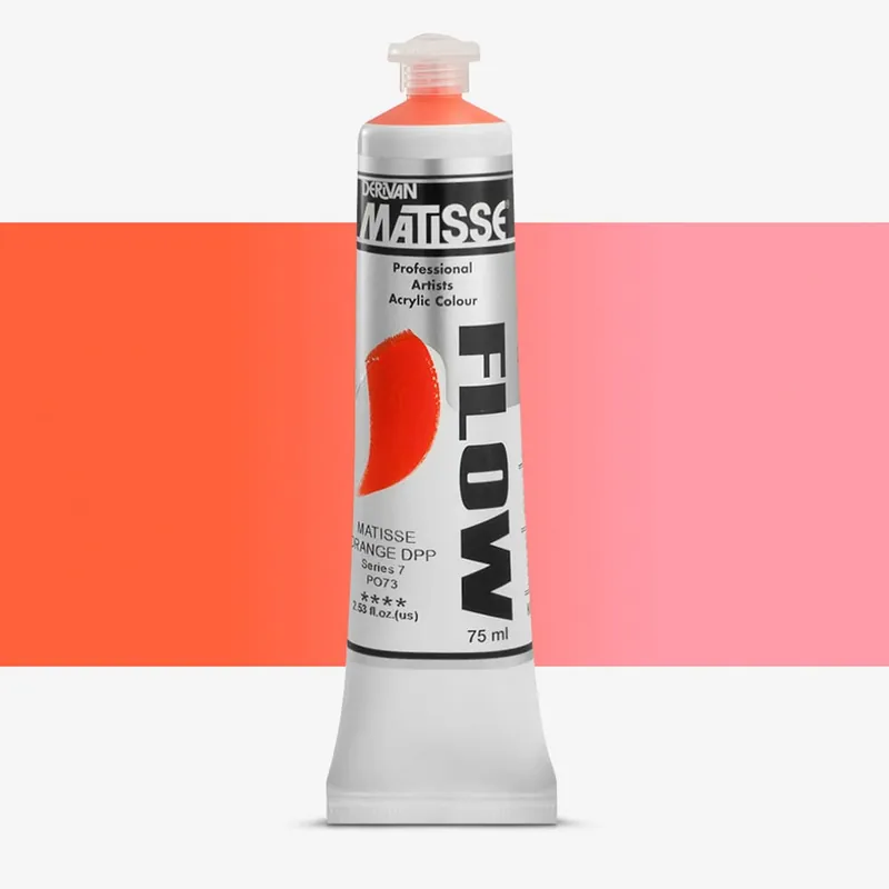 Derivan Matisse Flow Peinture Acrylique 75ml Matisse Orange DPP Expédié Aujourd'hui