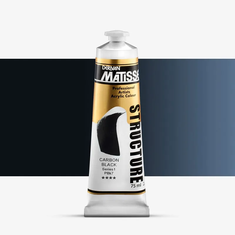 Derivan Matisse Structure Peinture Acrylique 75ml Carbon Black Expédié Aujourd'hui