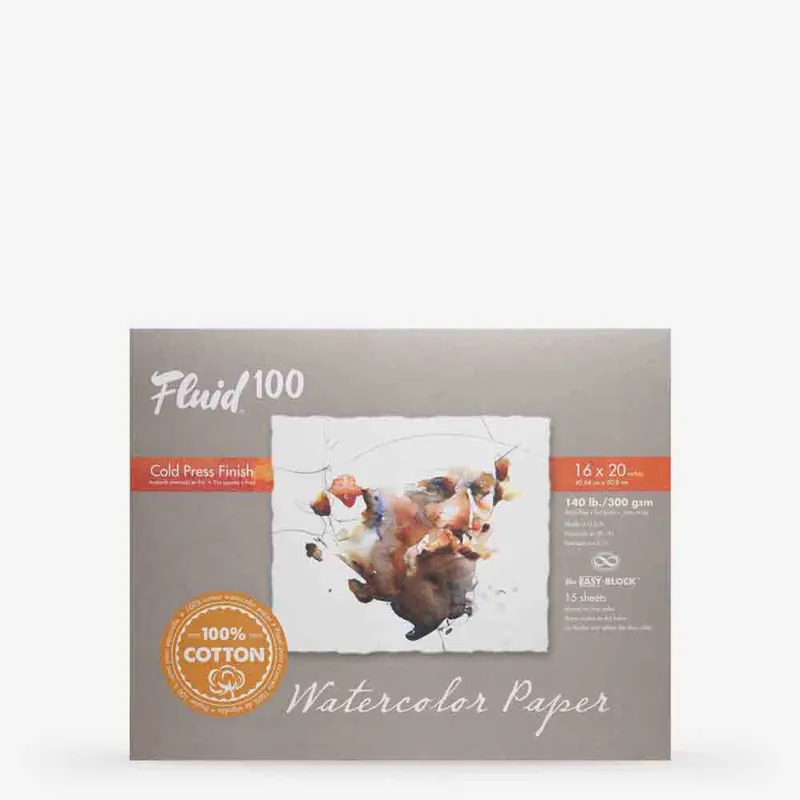Commander Vite Global Fluid 100 Easy Block papier aquarelle 300 g/m² 16 x 20 in grain fin
