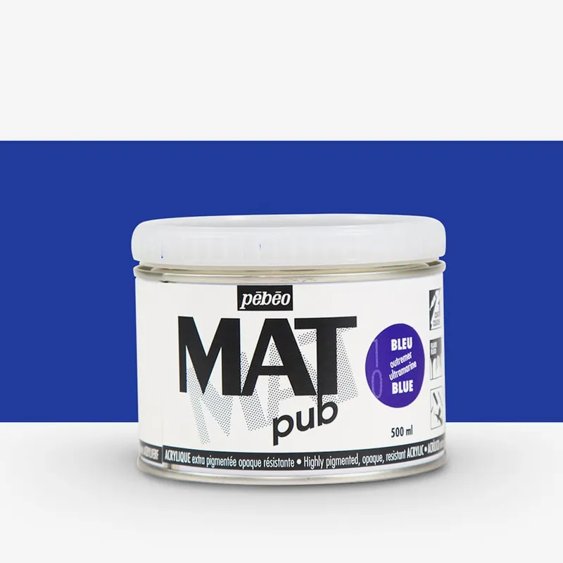 Pebeo Mat Pub peinture acrylique 500 ml bleu outremer Acheter Direct