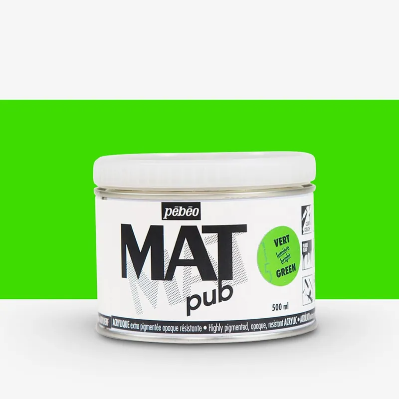 Pebeo Mat Pub peinture acrylique 500 ml vert clair Expédié Aujourd'hui