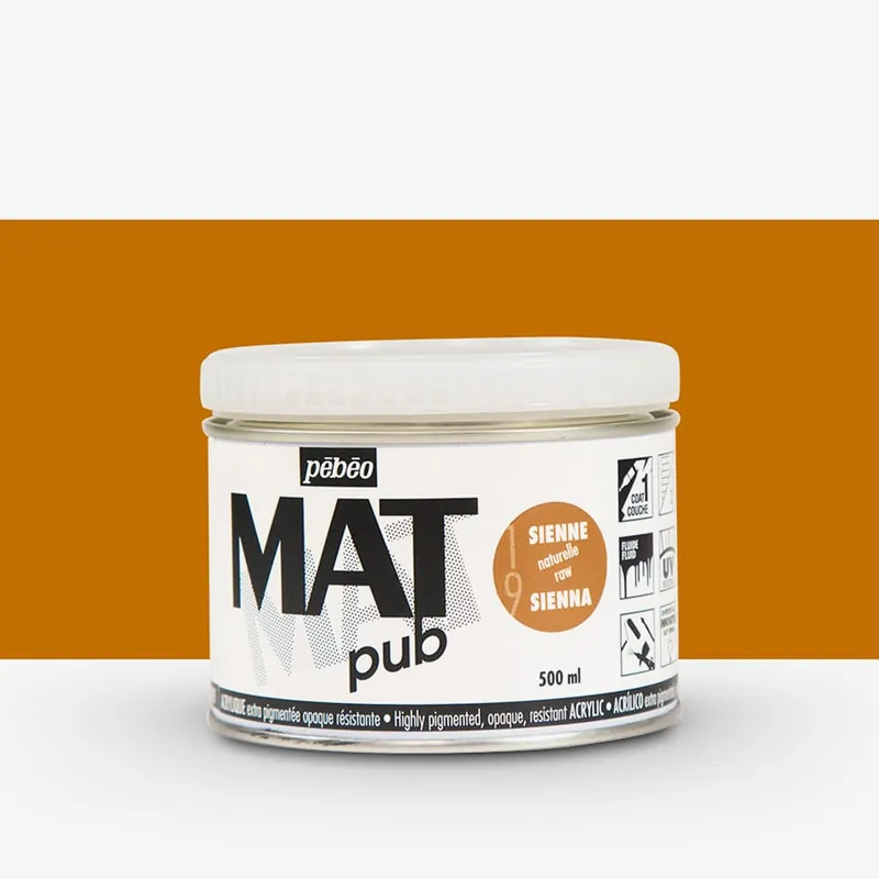 Pebeo Mat Pub Peinture acrylique 500 ml terre de Sienne naturelle Certifié