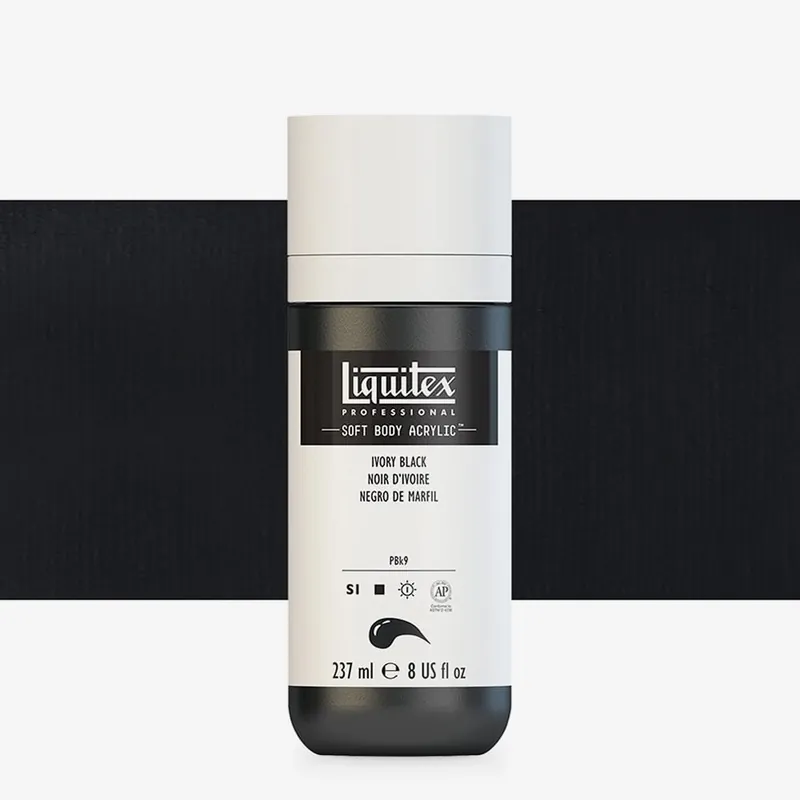 Liquitex Professionnel Peinture acrylique Soft Body 237 ml noir ivoire Expédié Aujourd&rsquo;hui