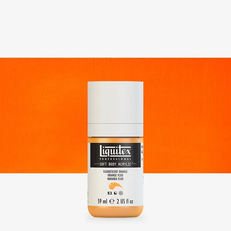 Pas Cher Liquitex Professional peinture acrylique fluide (Soft Body) 59 ml orange fluorescent