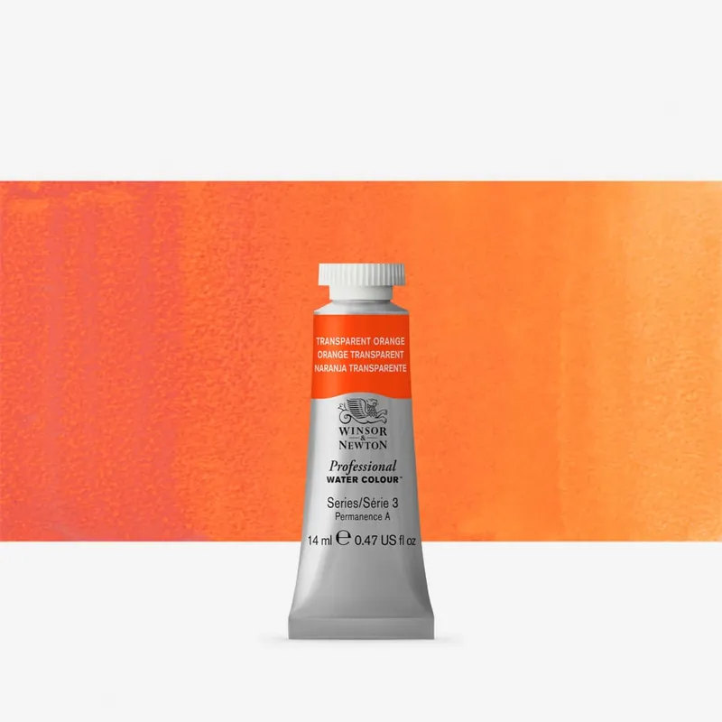 Winsor & Newton Aquarelle Professionnelle 14 ml Orange transparent Jusqu&rsquo;à Épuisement Des Stocks