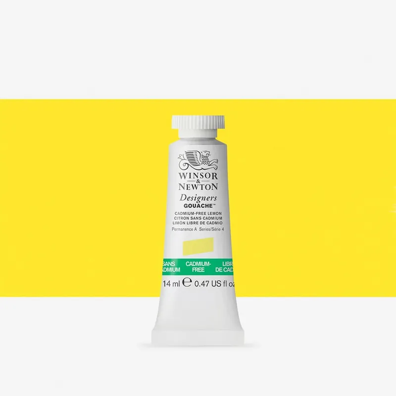 Winsor & Newton Gouache extra-fine pour designers 14 ml Jaune citron sans cadmium Affaire À Saisir