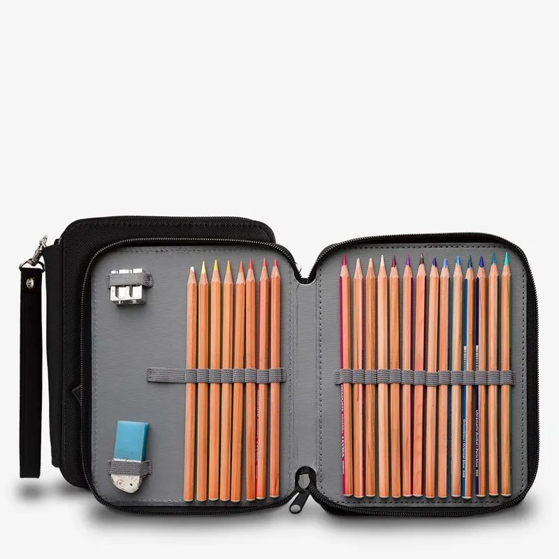 Acheter Direct Jackson‘s Trousse à crayons noire Peut contenir jusqu’à 76 crayons standard