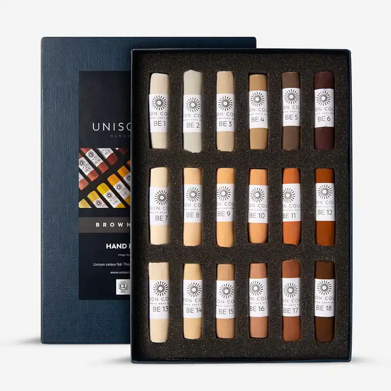 Unison Colour pastel tendre lot de 18 tons terre brune 1-18 Usine Directe