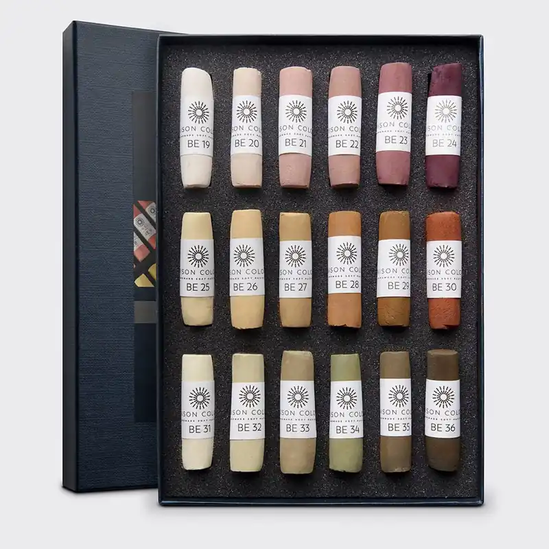 Unison Colour pastel tendre set de 18 tons terre bruns 19-36 Meilleur Prix