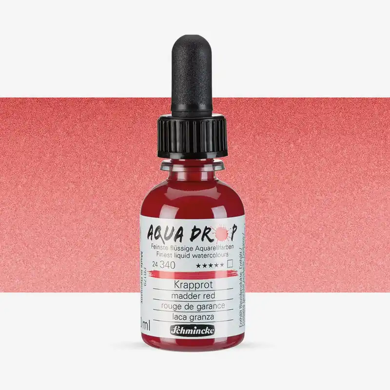 Schmincke Aqua Drop Aquarelle Liquide 30 ml Rouge de garance Nouveauté