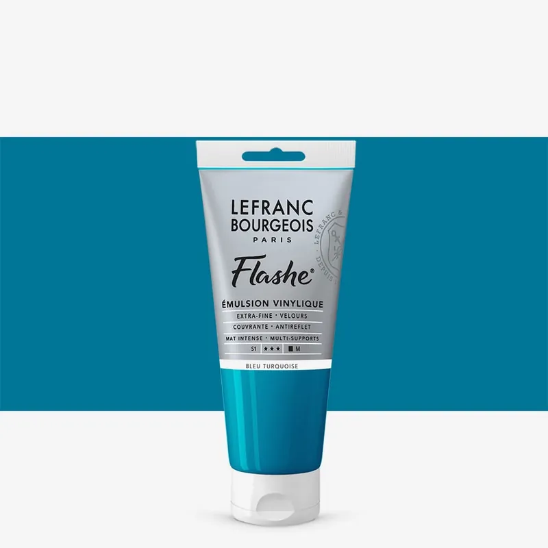 Lefranc & Bourgeois Flashe Vinyl Emulsion Paint 80ml Turquoise Blue (050) Marque