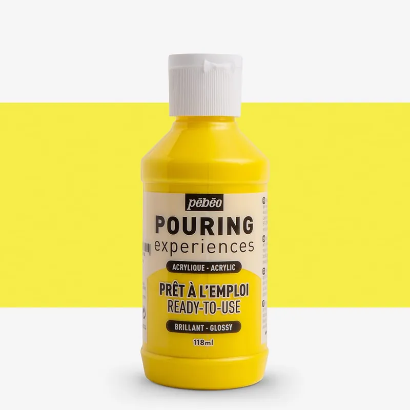 Pebeo Pouring Experiences peinture acrylique 118 ml jaune primaire Meilleure Vente