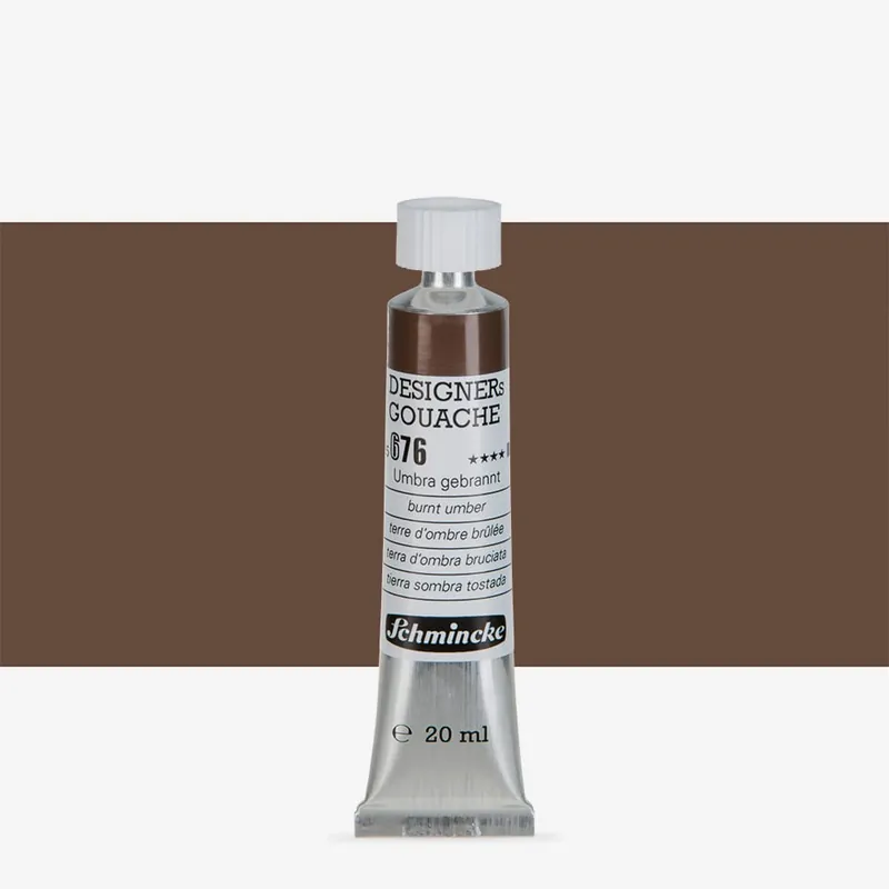Certifié Schmincke Gouache Designers 20ml Terre d’ombre brûlée