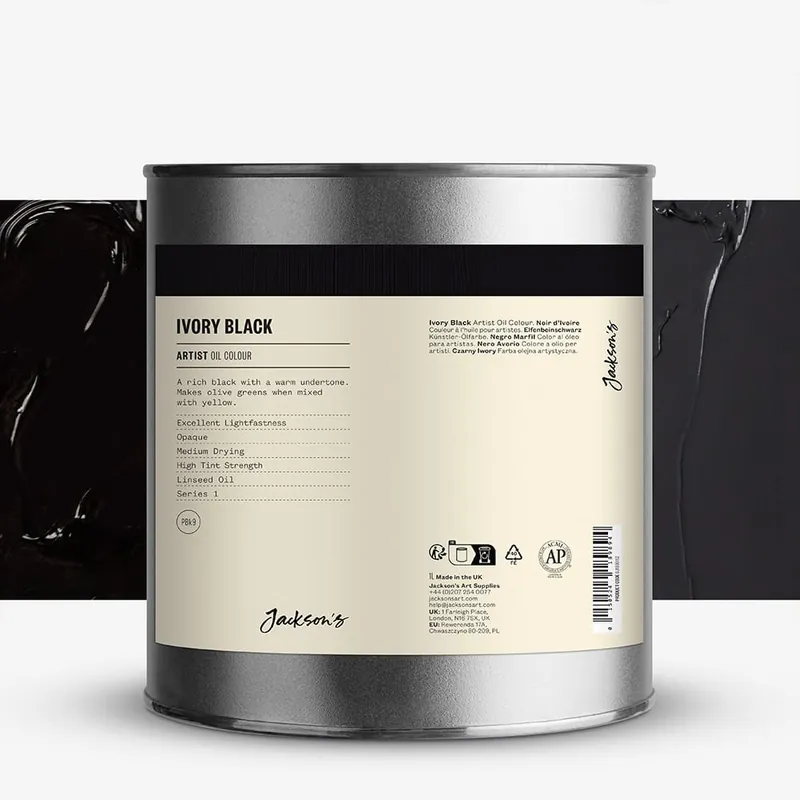 Prix Bas Jackson‘s Couleurs à l‘Huile Extra-Fines 1000 ml Noir d’ivoire