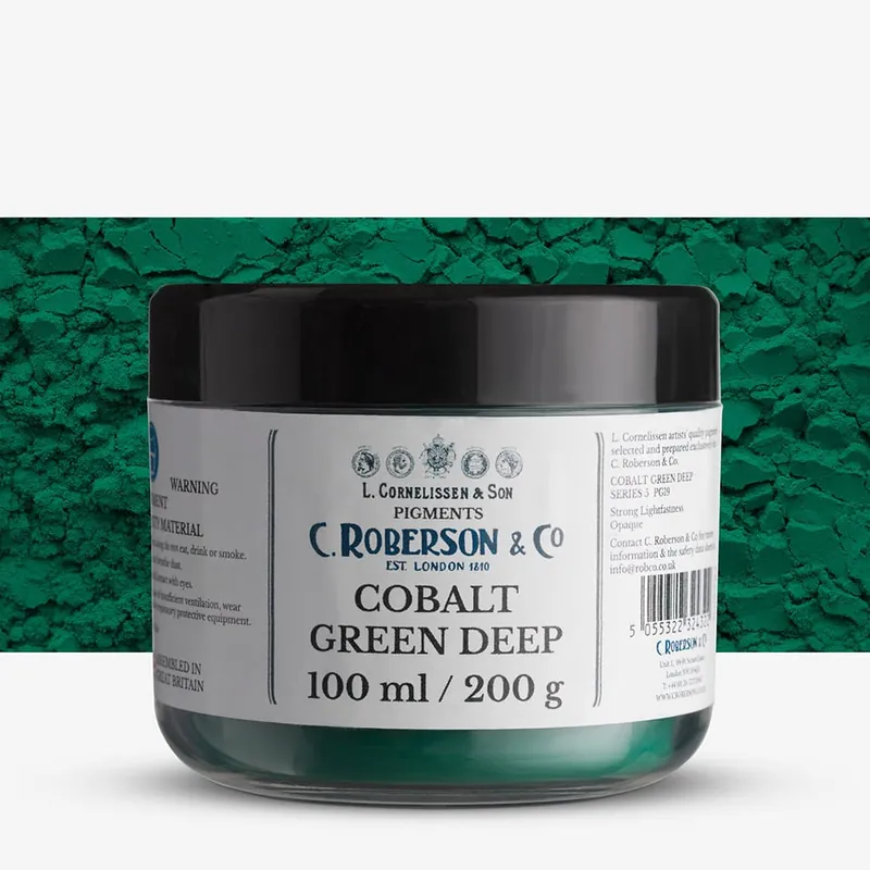 Roberson Pigment sec vert de cobalt foncé PG19 100 ml (200 g) Série 5 Certifié