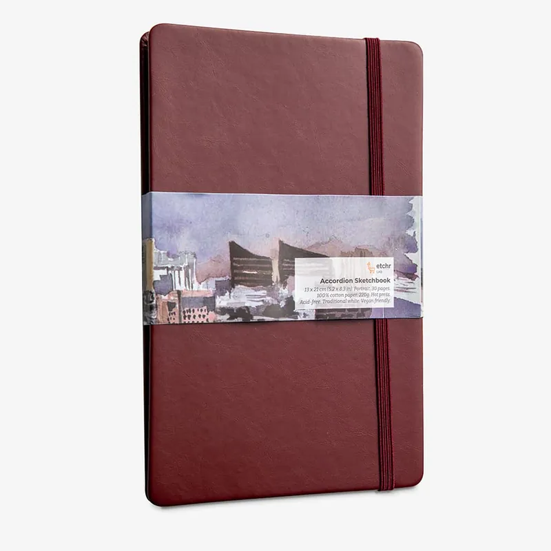 Vente Directe Etchr carnet de croquis accordéon 220 g/m² 13 x 21 cm satiné (hot press)