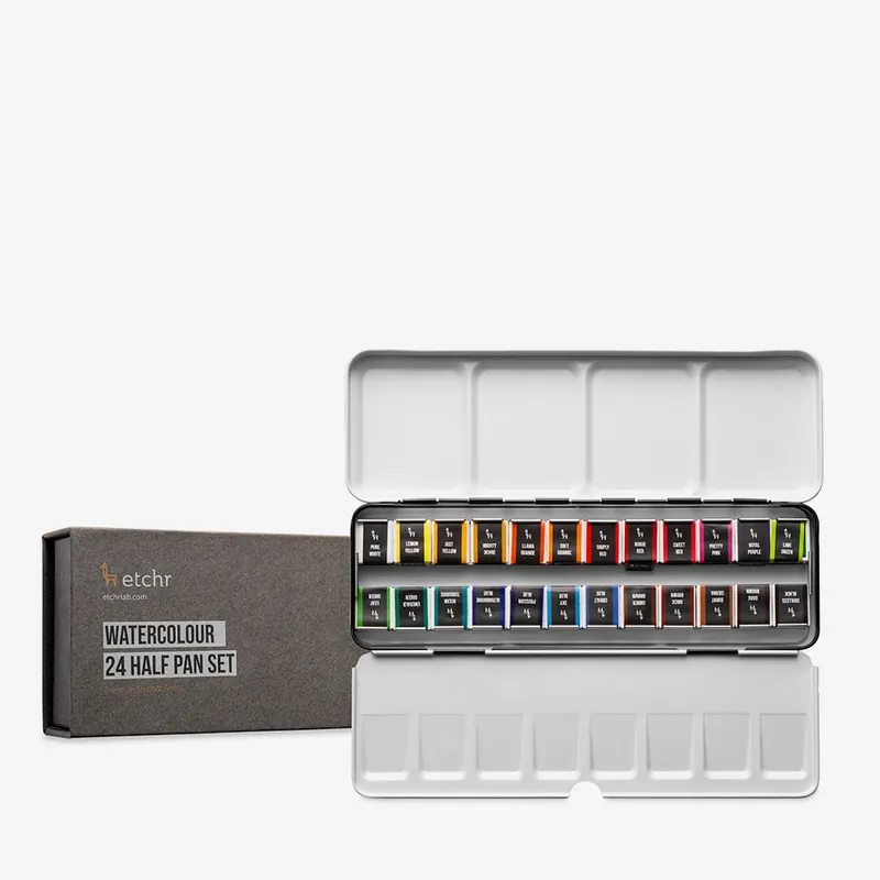 Super Prix Etchr peinture aquarelle demi-godet set de 24