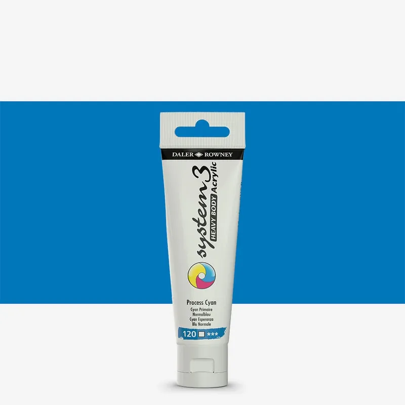 Remise Daler Rowney System 3 Acrylique Heavy Body 59 ml Cyan de quadrichromie