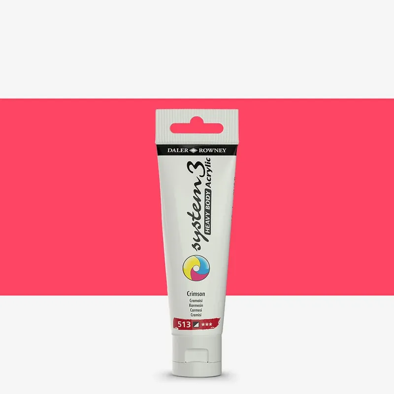 Haute Qualité Daler Rowney System 3 Acrylique Heavy Body 59 ml Cramoisi