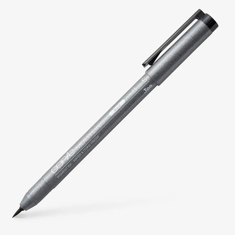 Expédition Rapide Copic Multiliner stylo à encre pigmentée petit pinceau noir
