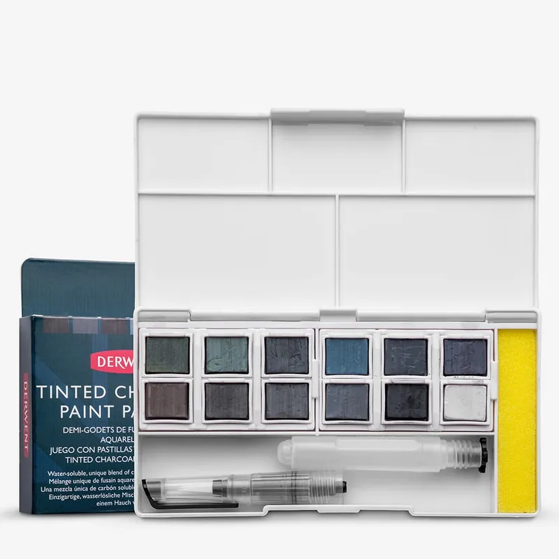 Populaire Derwent Inktense Paint Paint Pan Tinted Charcoal Set of 12