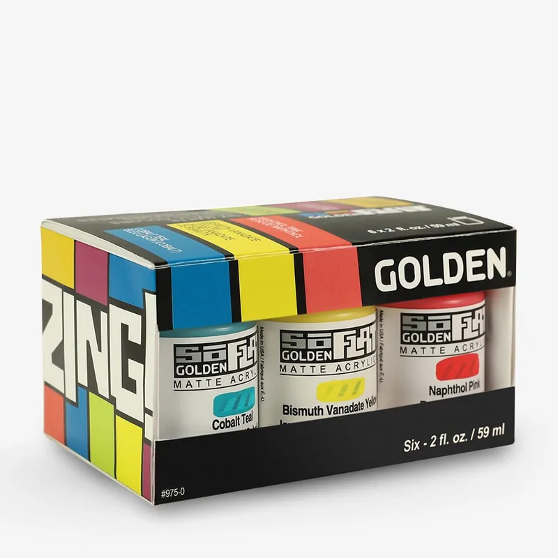 Golden SoFlat Peinture Acrylique Mate 59 ml (2 oz) Coffret Zing de 6 Offre Du Jour