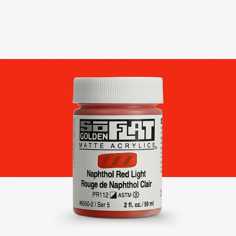 Golden SoFlat Peinture Acrylique Mate 59 ml (2 oz) Rouge de naphtol clair Petit Prix