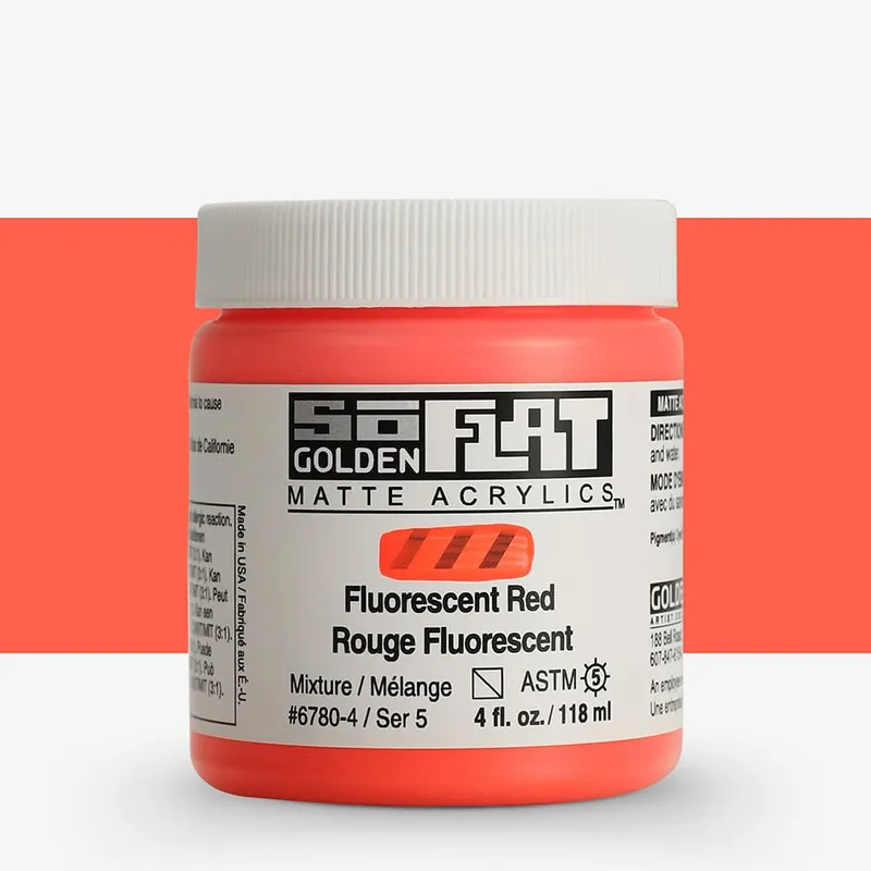 Golden SoFlat Peinture Acrylique Mate 118 ml Rouge fluorescent Prix Cassé