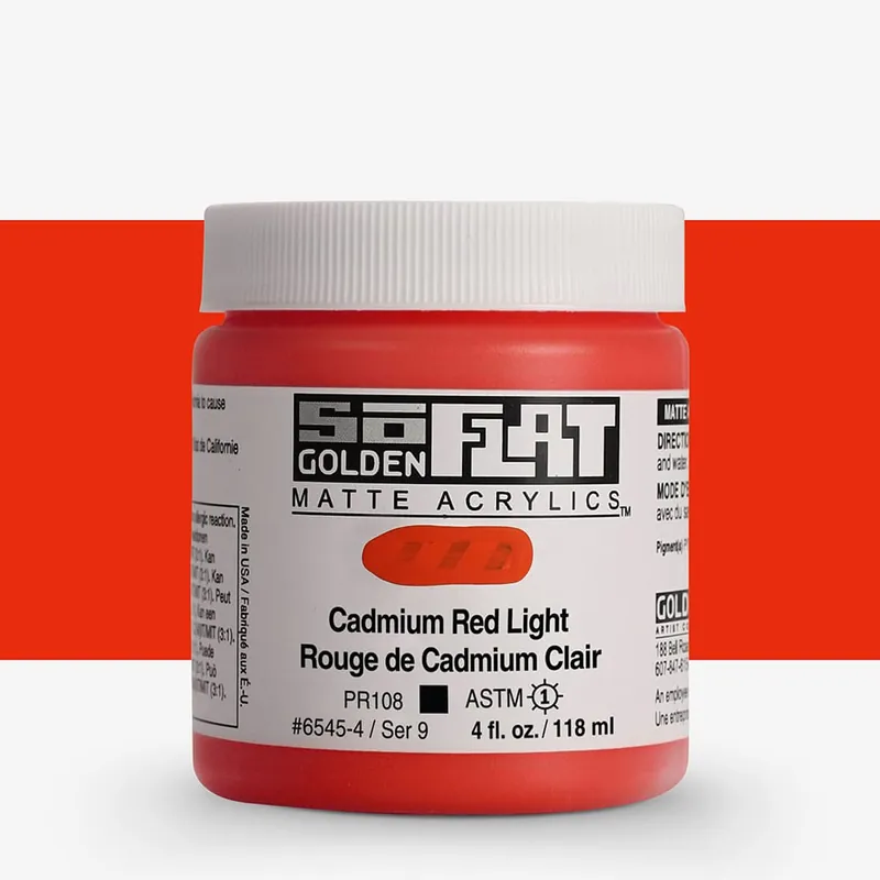 Acheter Direct Golden SoFlat Peinture Acrylique Mate 118 ml Rouge de cadmium clair