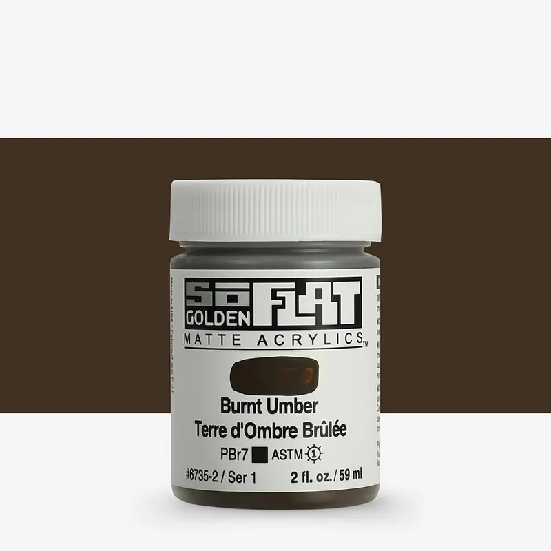 Golden SoFlat Peinture Acrylique Mate 59 ml (2 oz) Terre d’ombre brûlée Marque
