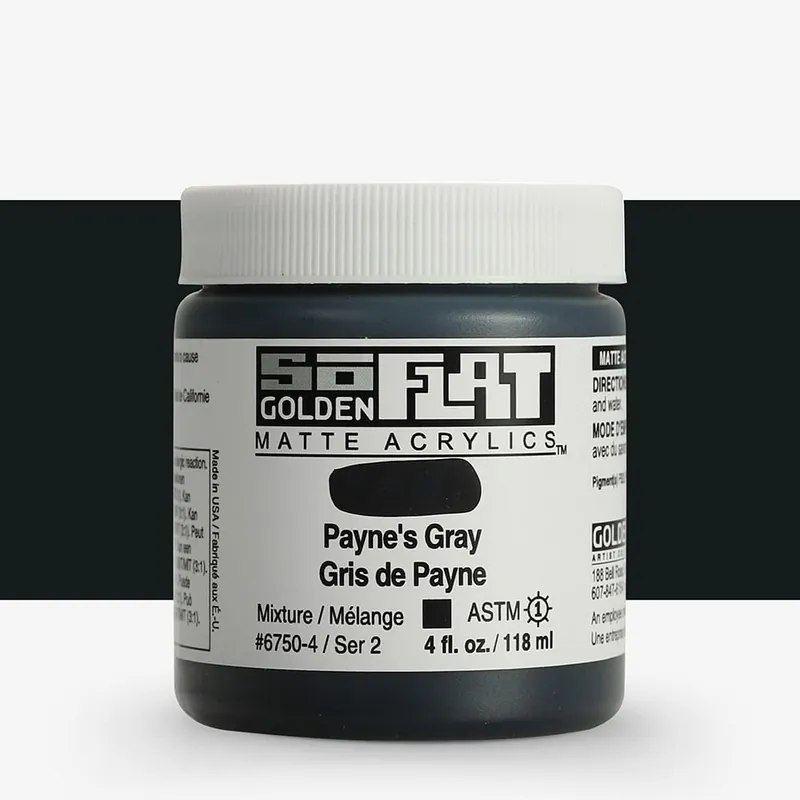 Produit De Marque Golden SoFlat Peinture Acrylique Mate 118 ml Gris de Payne