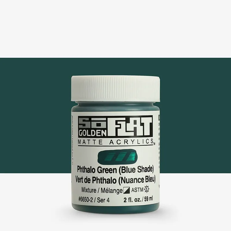 Pas Cher Golden SoFlat Peinture Acrylique Mate 59 ml (2 oz) Vert phtalo (teinte bleue)
