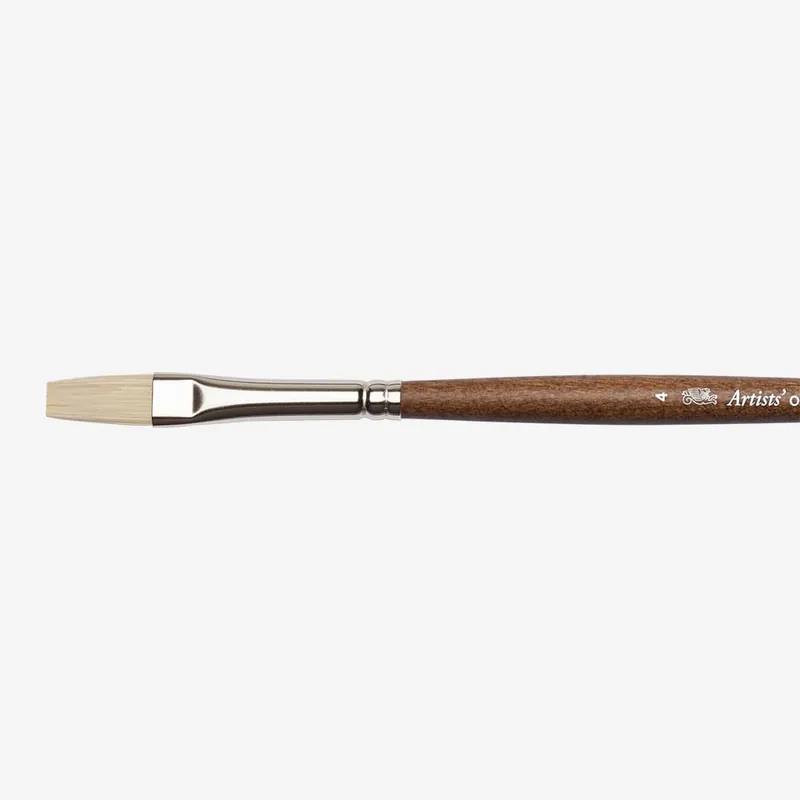 Expédié Aujourd'hui Winsor & Newton Huile Artiste Pinceau synthétique imitation soie de porc Plat Taille 4