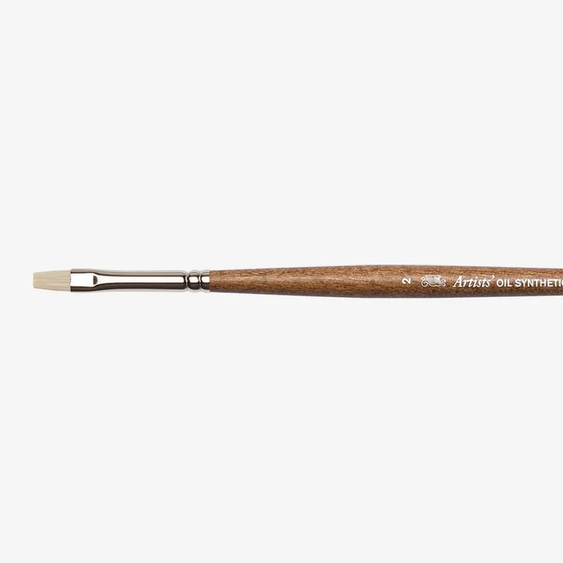 Winsor & Newton Huile Artiste Pinceau synthétique imitation soie de porc Plate courte Taille 2 Dernière Chance