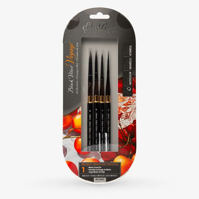 Silver Brush Black Velvet pinceau de voyage coffret de voyage Master, lot de 4 Soldes